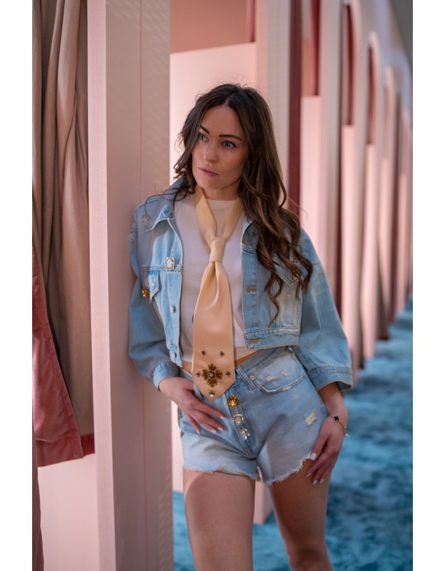 Shorts  in denim bottoni  gioiello Vicolo